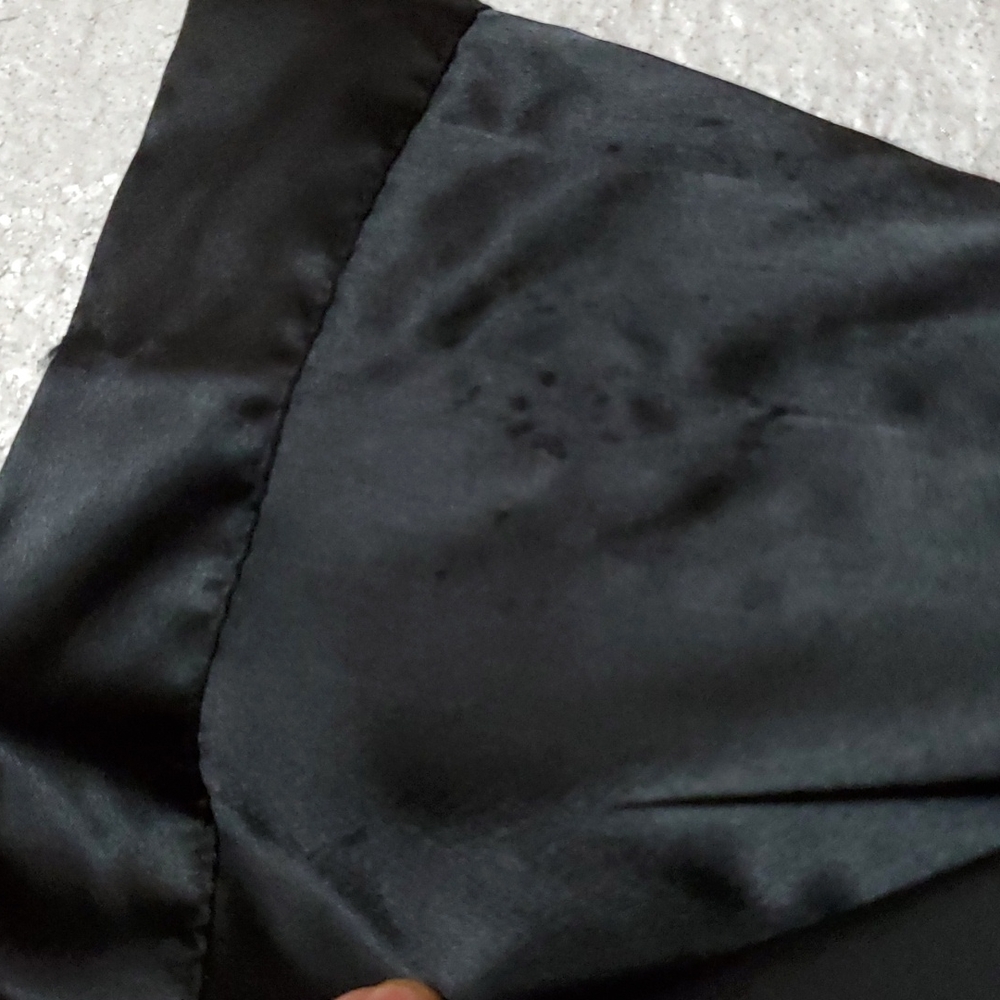 Victoria Secret Black Satin Robe Attached Belt - Picture 15 of 16